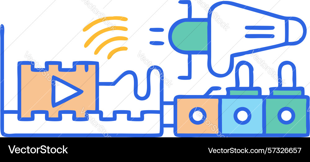 Digital media player and output device vector image
