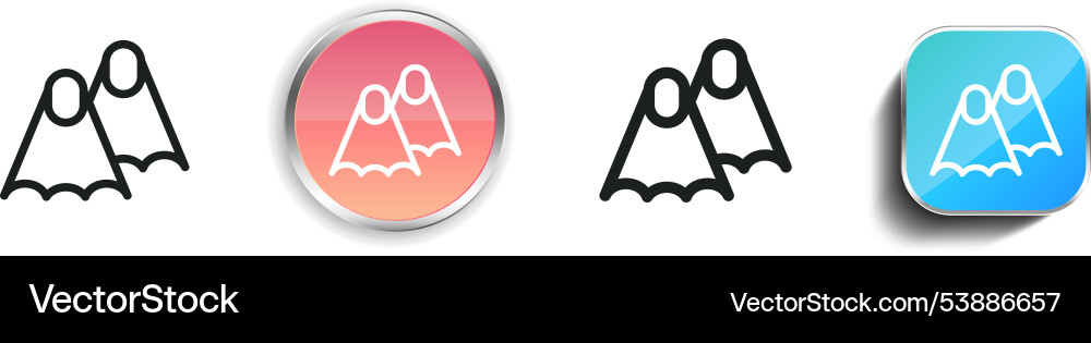 Fin icon thin linear regular and button style Fin icon thin linear regular and button style vector image