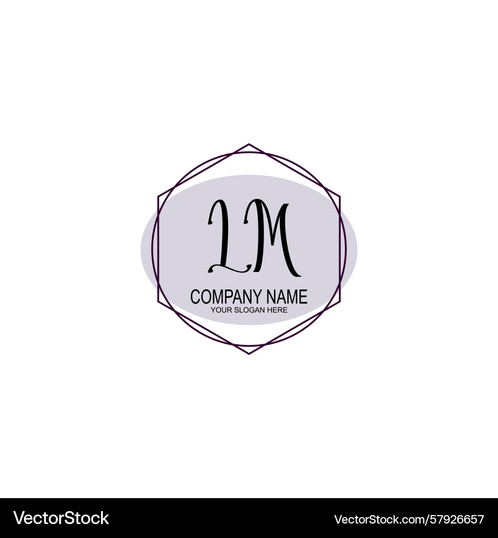 Handwriting logo concepts with initial lm Vector Image
