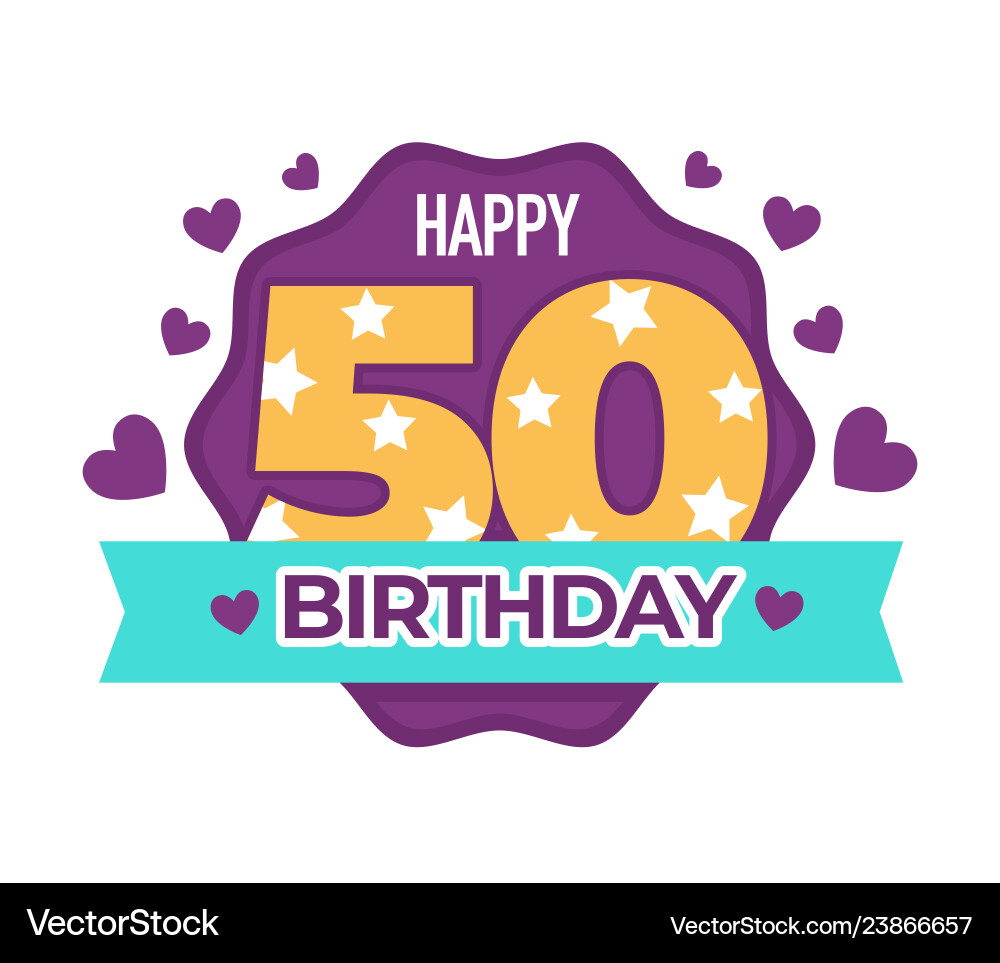 Happy birthday 50 anniversary isolated icon Happy birthday 50 anniversary isolated icon vector image
