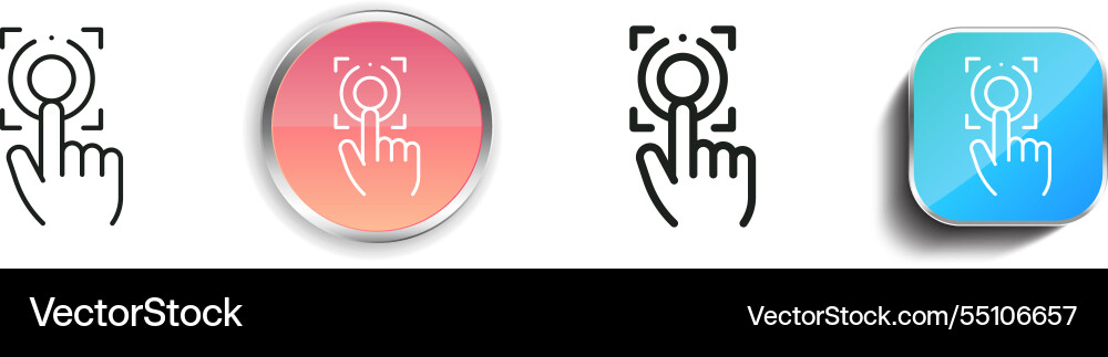 Interactivity icon thin linear regular and button vector image