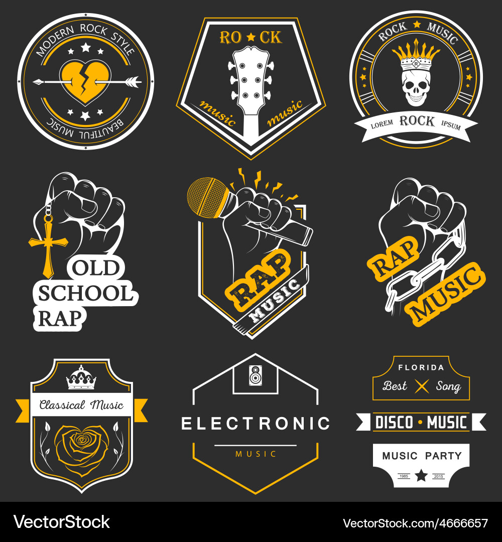 Music Badges & Logos Vector Image