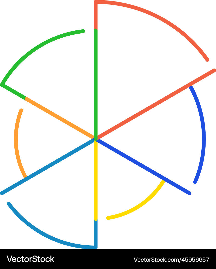 Pie chart diagram color line text frame Pie chart diagram color line text frame vector image