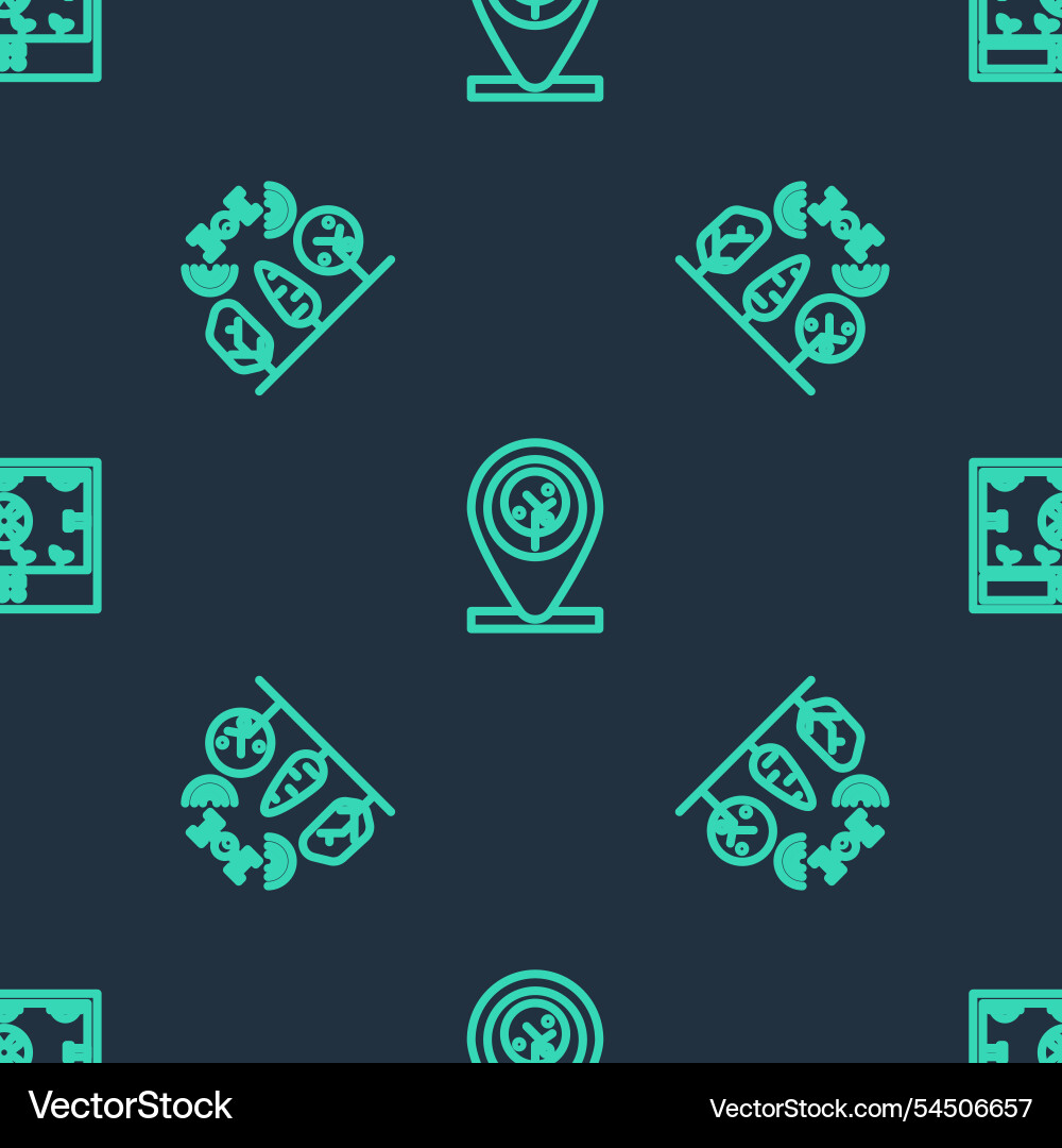 Set line location and tree smart farm with drone Set line location and tree smart farm with drone vector image