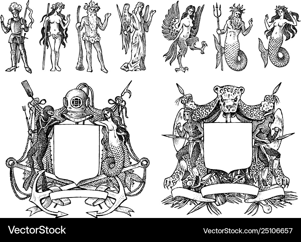 Vintage Medieval Heraldry Vector Image