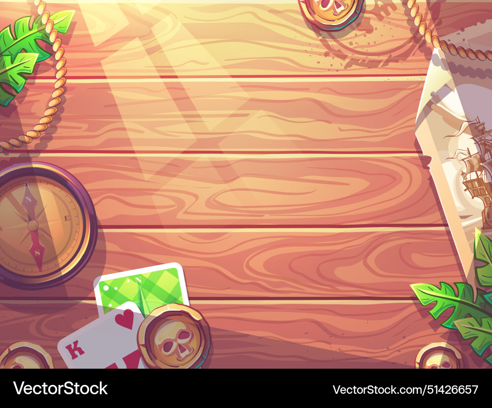 Wooden table top with the different objects Wooden table top with the different objects vector image