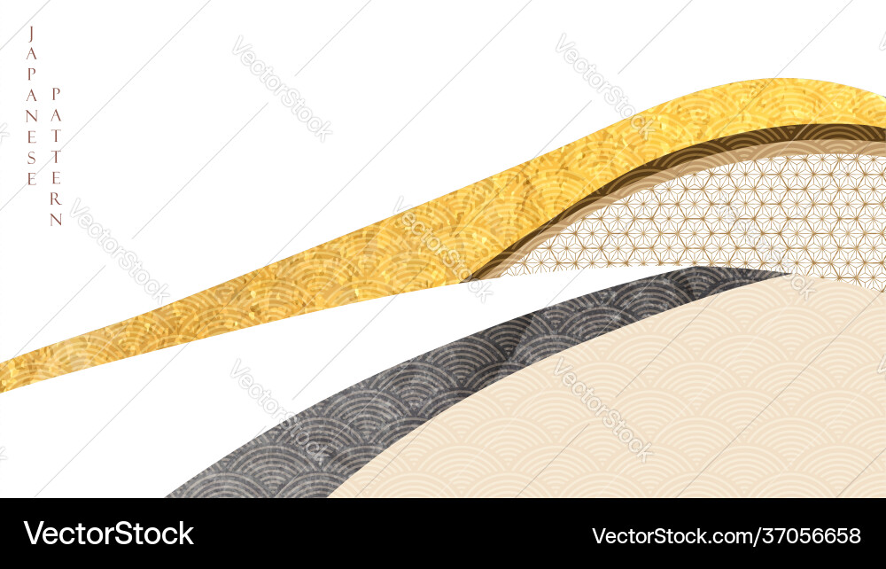 Abstract art background with japanese pattern vector image