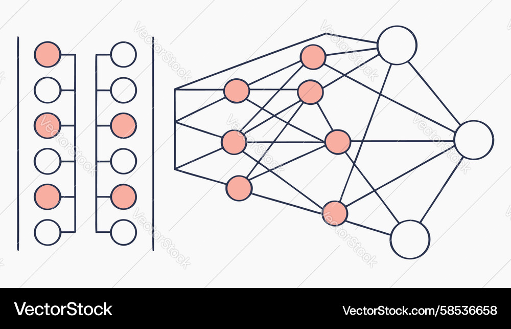 Abstract Neural Network Model Vector Image