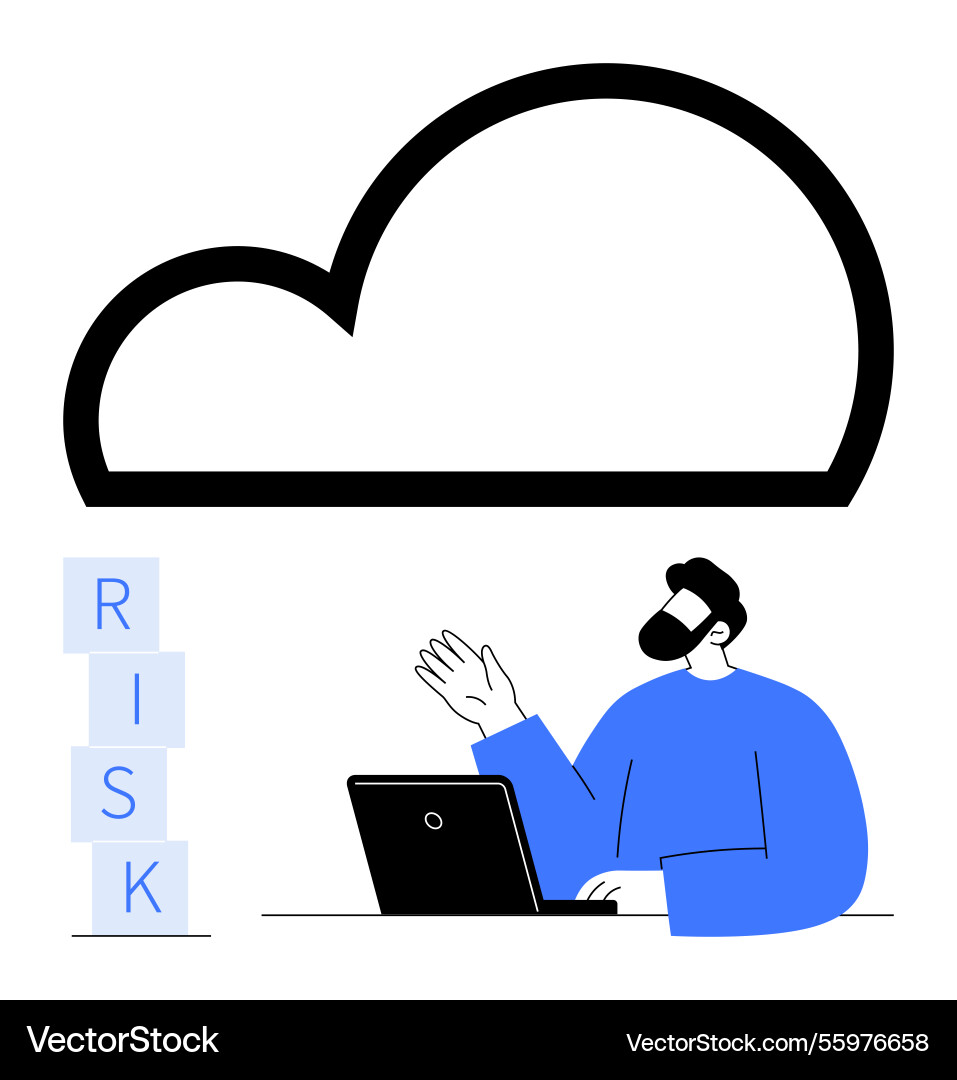 Cloud computing concept with professional working Cloud computing concept with professional working vector image