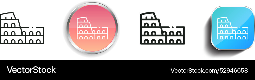 Coliseum icon thin linear regular and button vector image