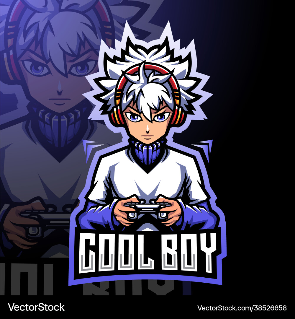 Cool Gamer Mascot Logo Vector Image