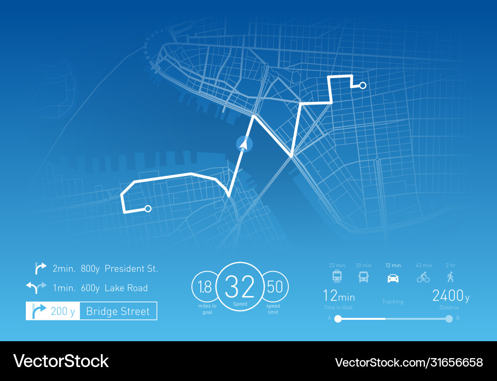 Custom navigation system vector image