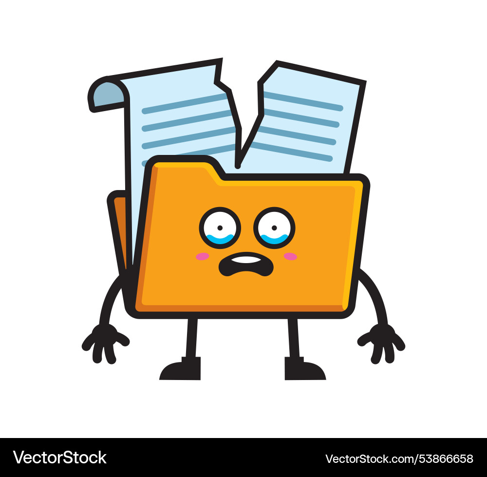 File folder mascot character design vector image