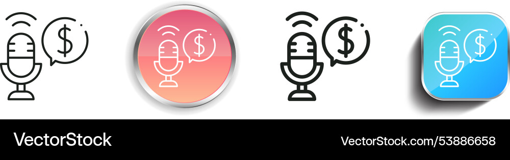 Finance icon thin linear regular and button style vector image