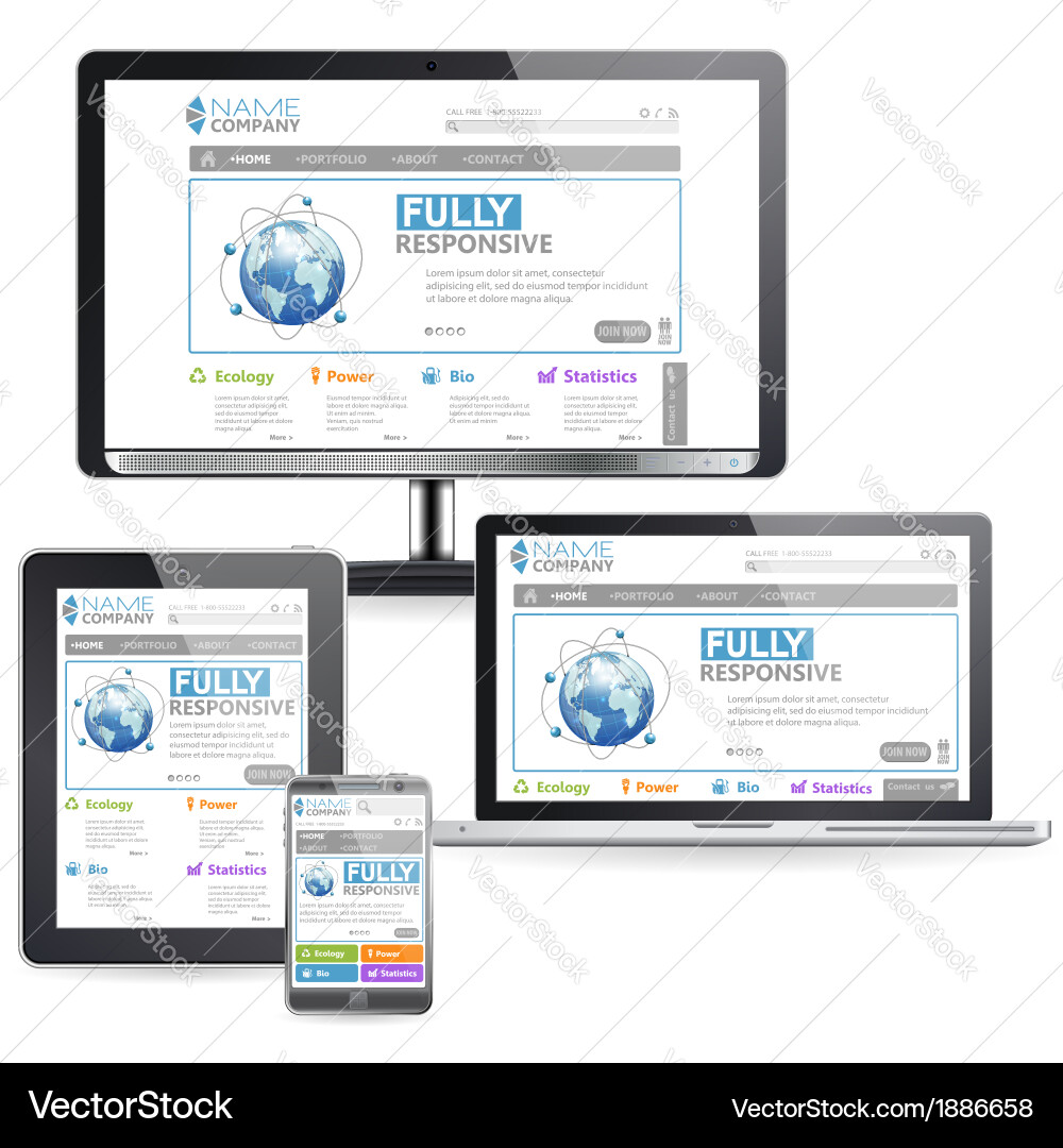Mobile Device Web Layouts vector image
