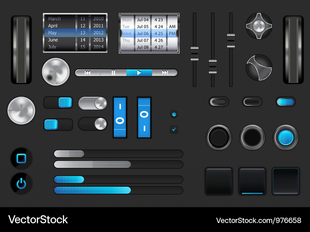 Mobile Phone UI Interface Vector Image