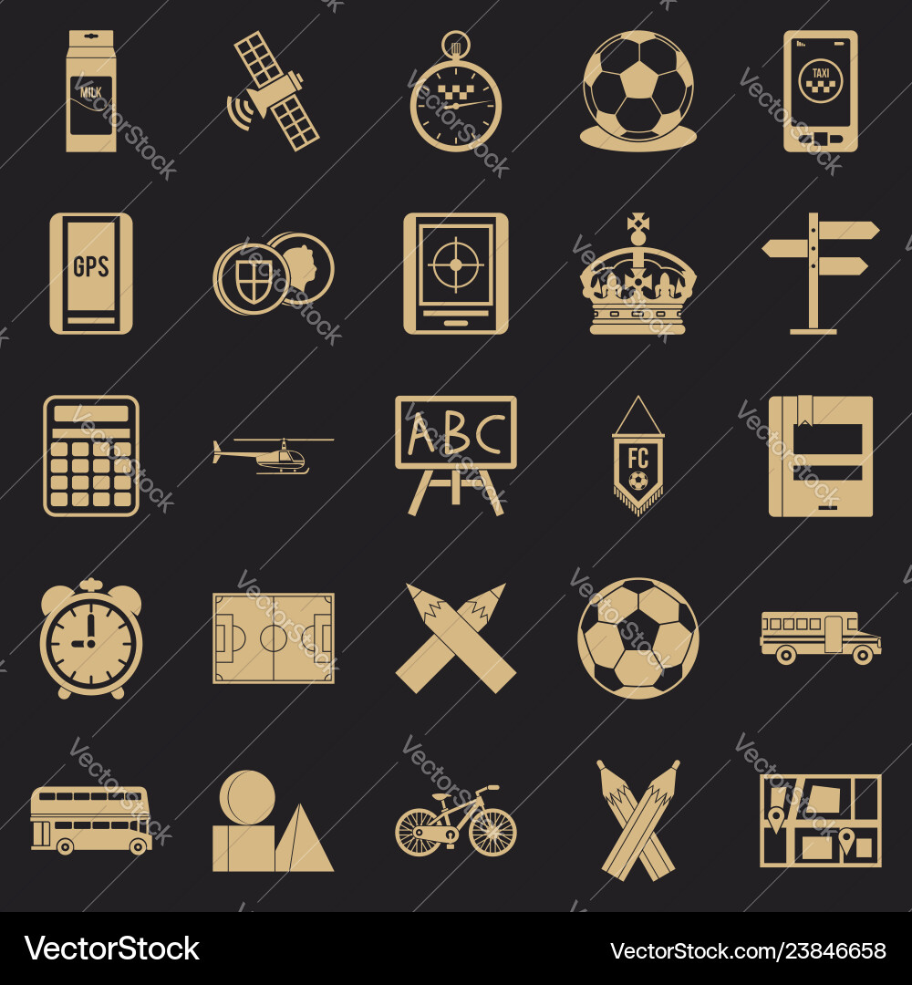Motorbus icons set simple style Vector Image