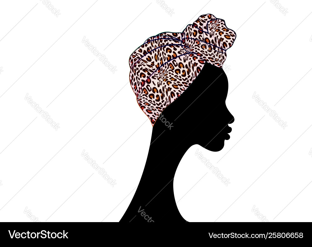 Portrait afro frau shenbolen ankara turban Portrait afro frau shenbolen ankara turban vektorbild