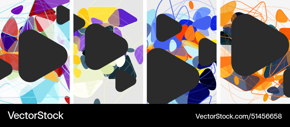 Set of triangle poster backgrounds Royalty Free Vector Image