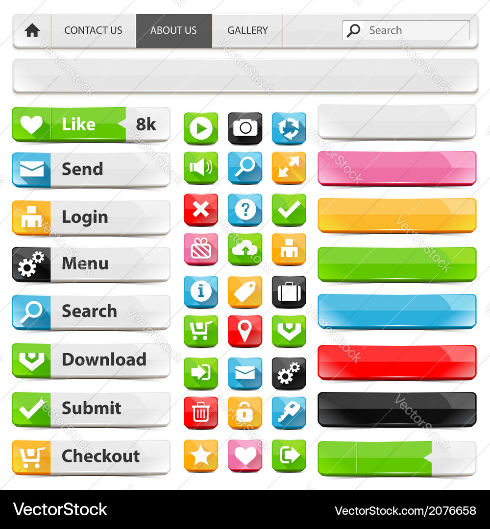 Web design elements set Vector Image