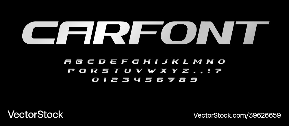Automotive Font: Speed & Chrome vector image