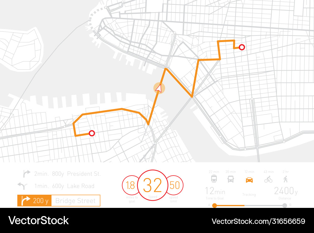 Custom navigation system vector image