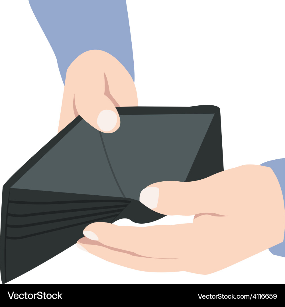 Empty Wallet on Surface Vector Image