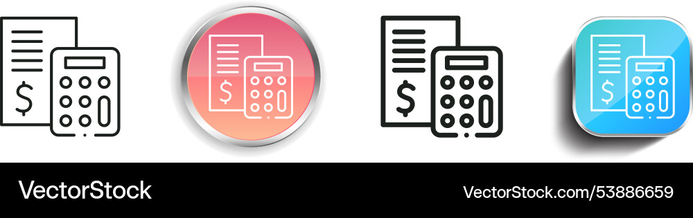 Finances icon thin linear regular and button vector image