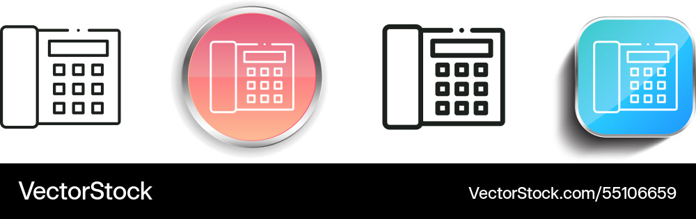 Intercom icon thin linear regular and button vector image