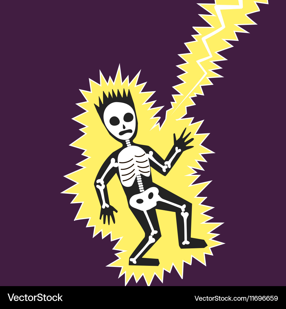 Lightning hit the man cartoon vector image