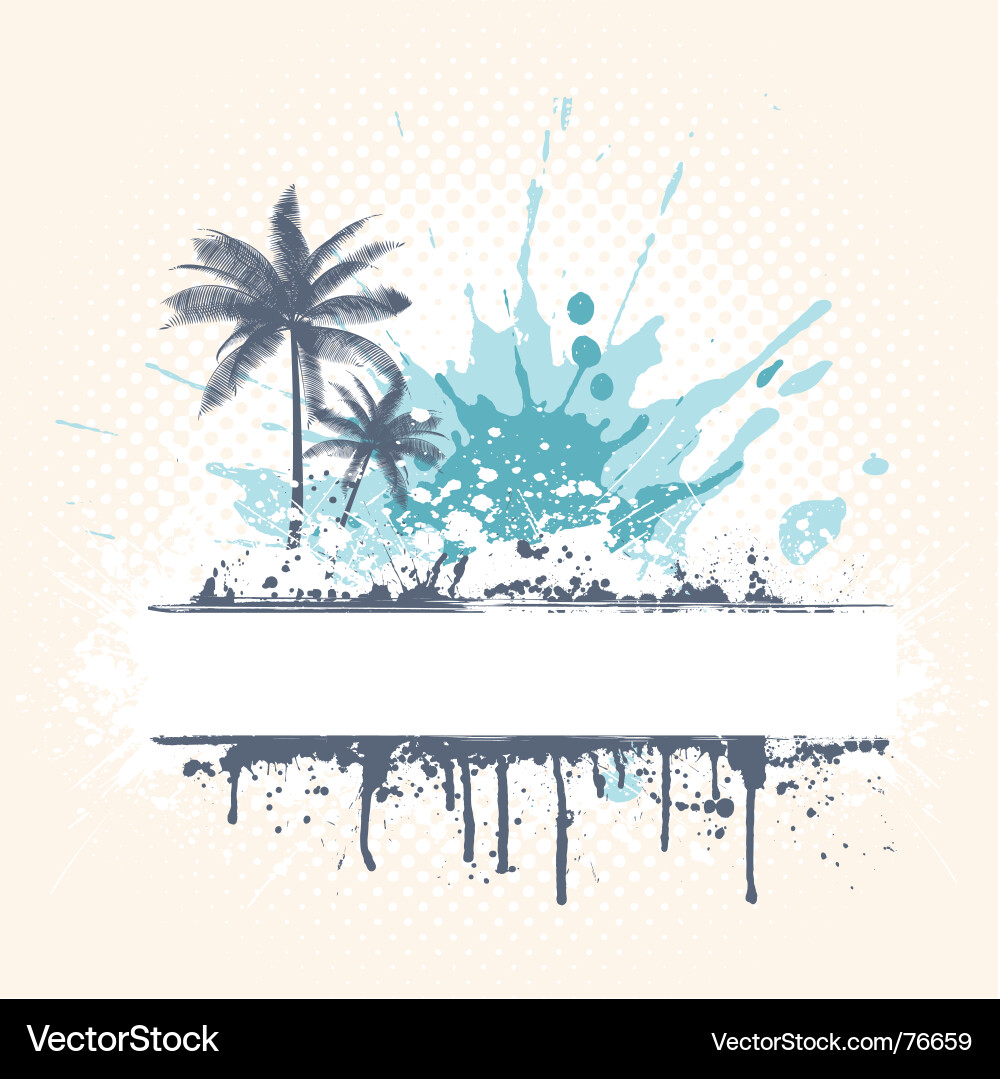 Palm Tree Splatter Vector Image