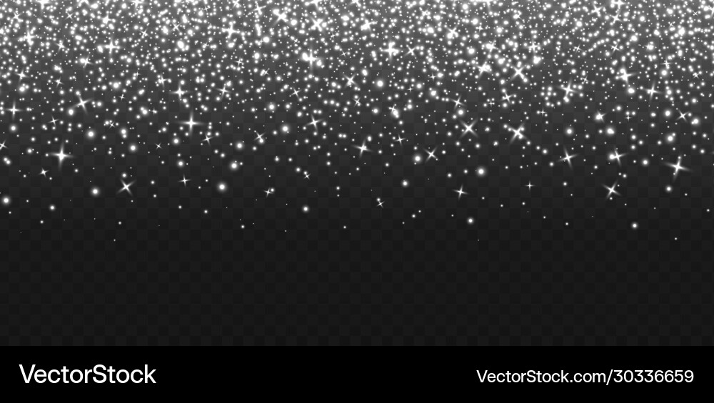 Silver Sparkle Falling Stardust vector image