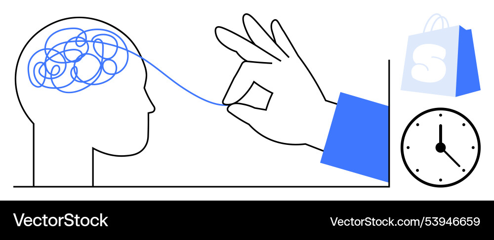 Simplifying mental processes with time efficiency Simplifying mental processes with time efficiency vector image