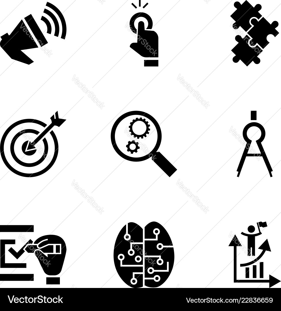 Target solution icon set simple style Target solution icon set simple style vector image