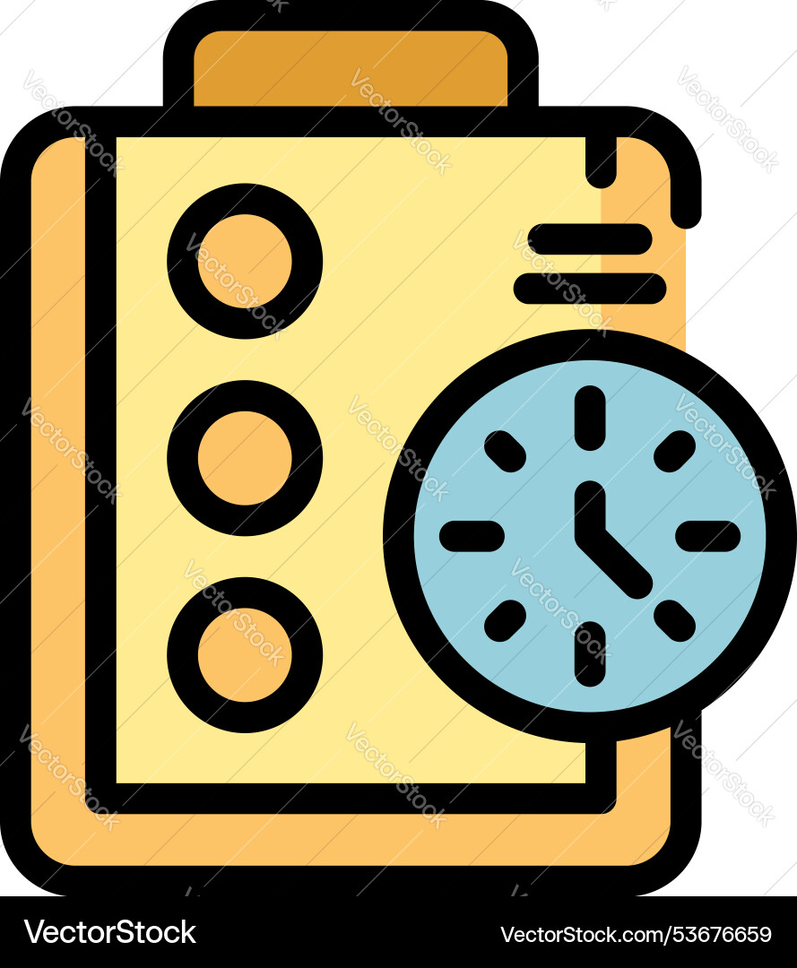 Time management concept with clock and checklist Time management concept with clock and checklist vector image