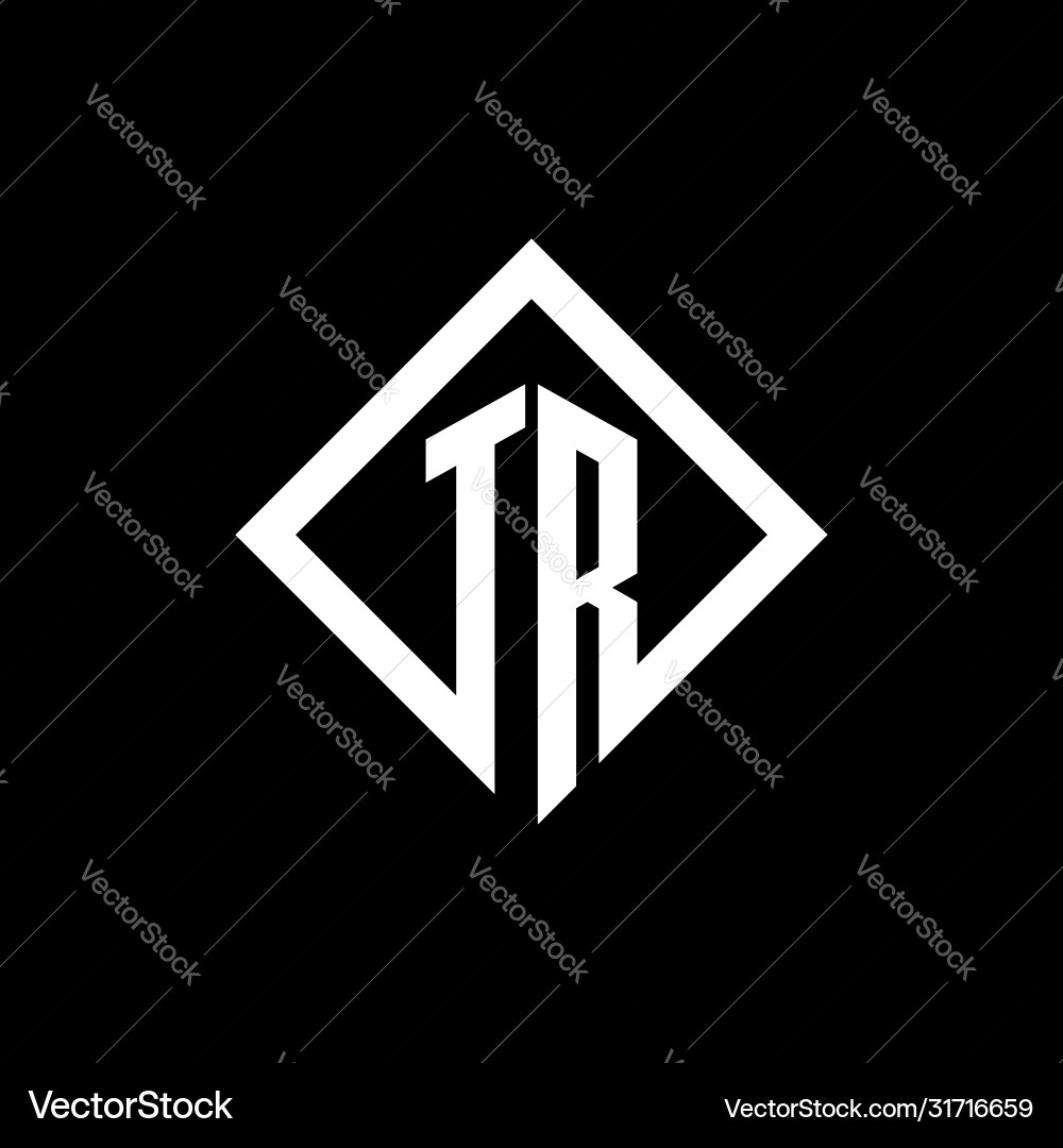 Tr logo monogram with square rotate style design Vector Image