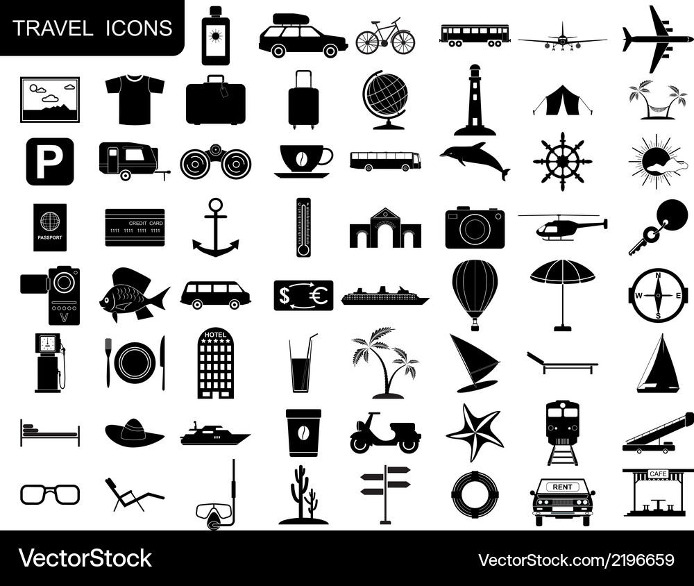 Travel Icons Collection Vector Image