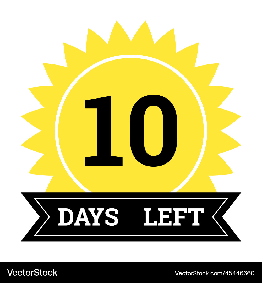 10 Days Left Countdown Timer vector image