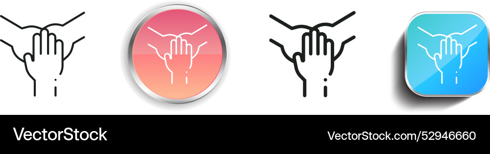 Collaboration icon thin linear regular and button Vector Image