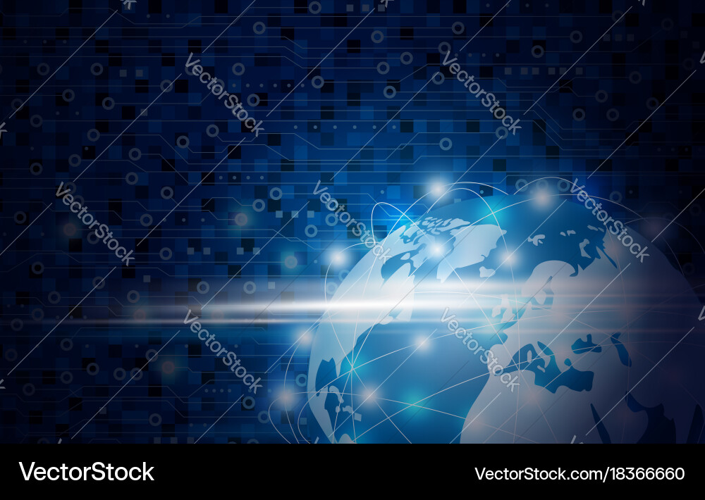 Global network connection design with copy space vector image
