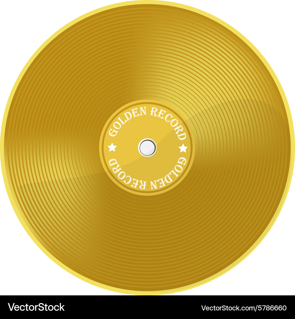 Golden Vinyl Platte Vektorbild