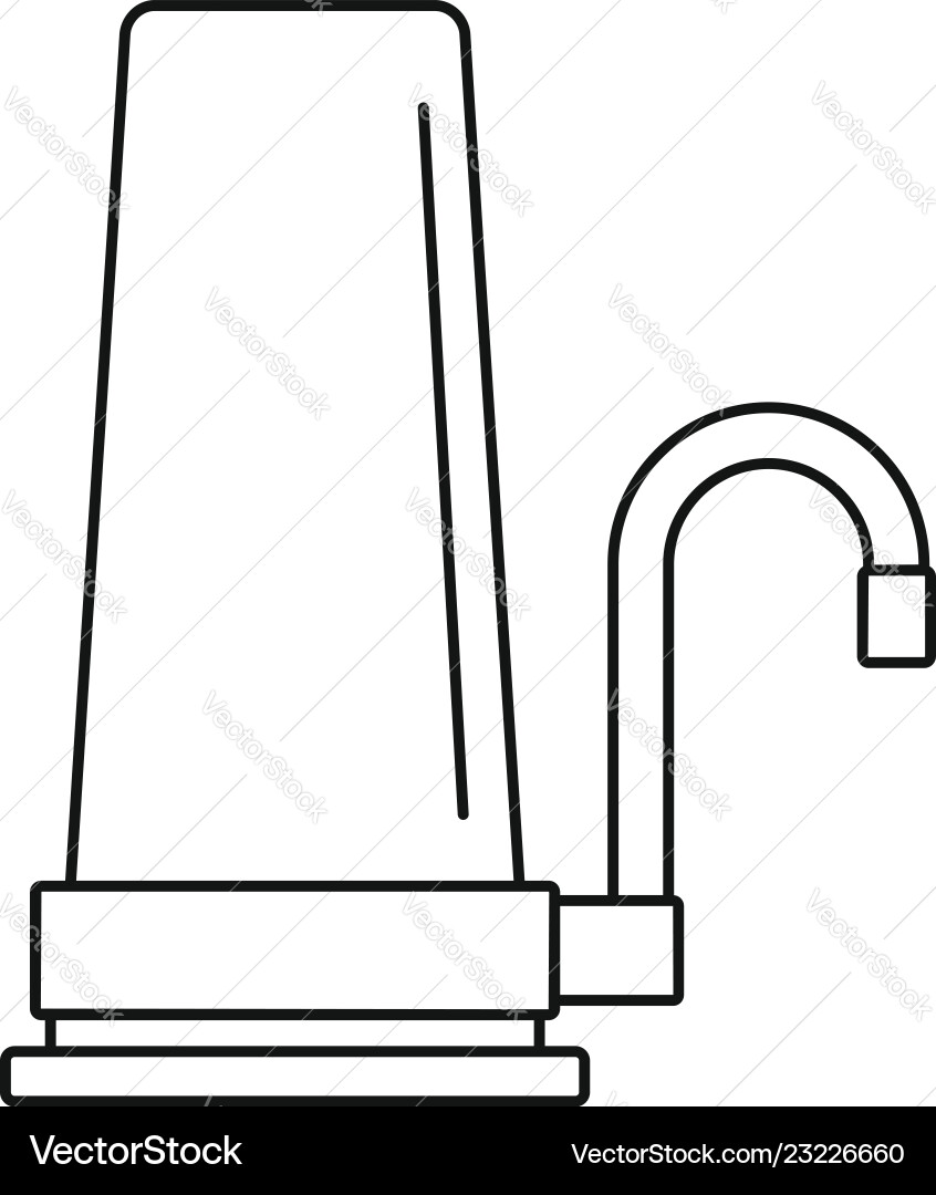 House filter tap icon outline style House filter tap icon outline style vector image