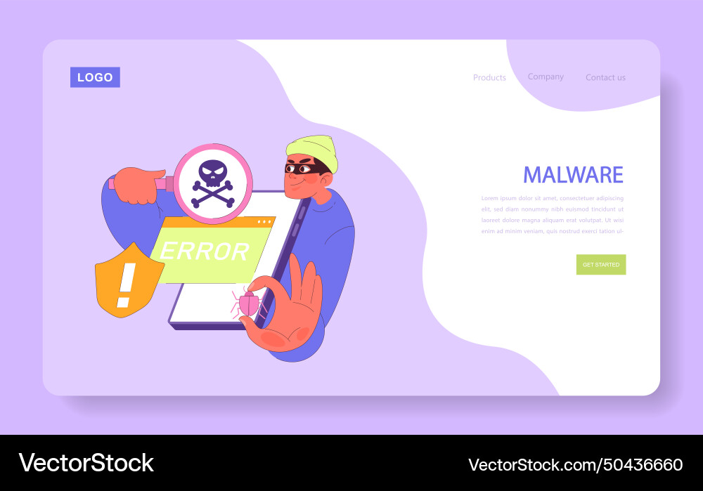 Malware alert in action Malware alert in action vector image