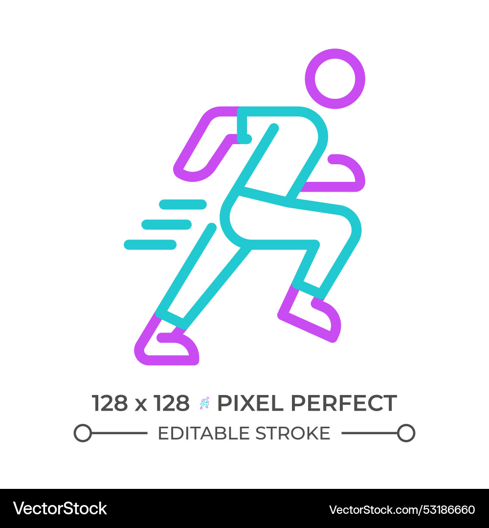 Running two color line icon Running two color line icon vector image