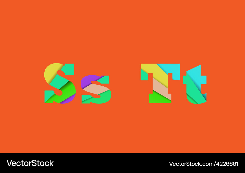 Cut into several parts within font qr Vector Image