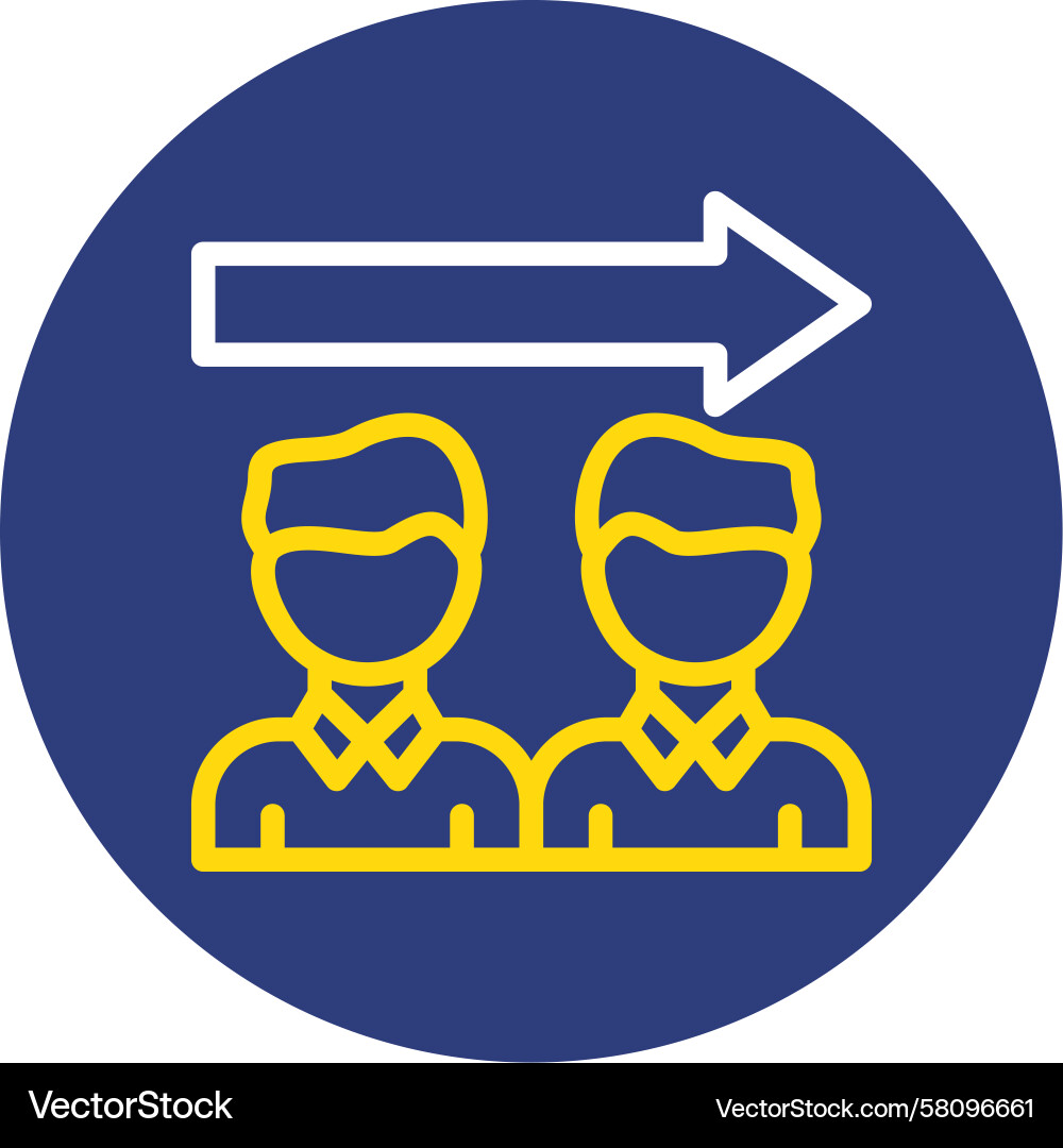 Dual Line Queue Circle Icon Vector Image