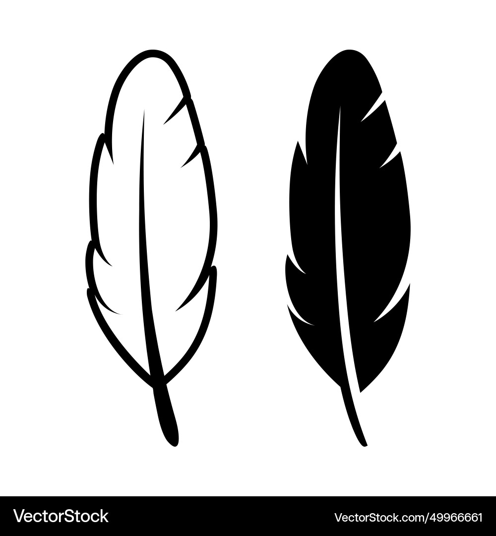 Fluffy White Feather Icon Vector Image