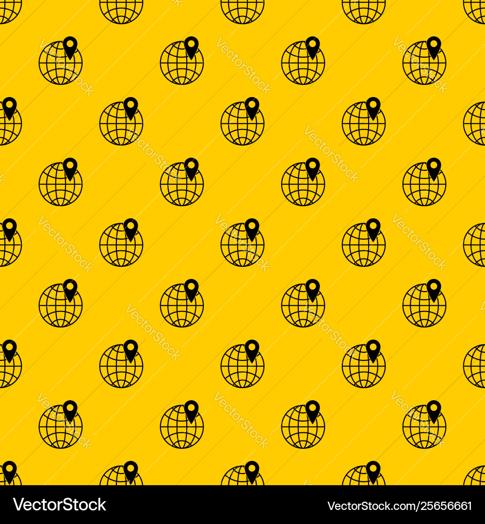 Globe with pin pattern Globe with pin pattern Vector Image