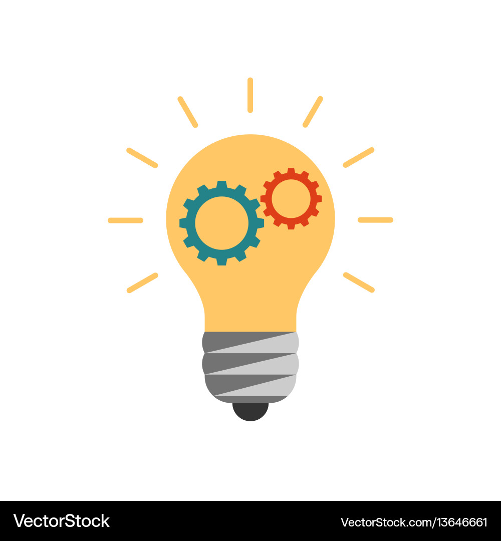 Lightbulb with Gears Vector Image