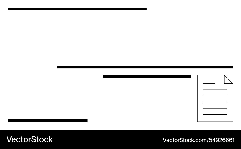Simplistic document layout with black horizontal Vector Image